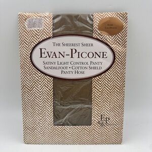 Evan Picone Control Top Ultra Sheer Pantyhose Size Long Tall Stockings Off Black